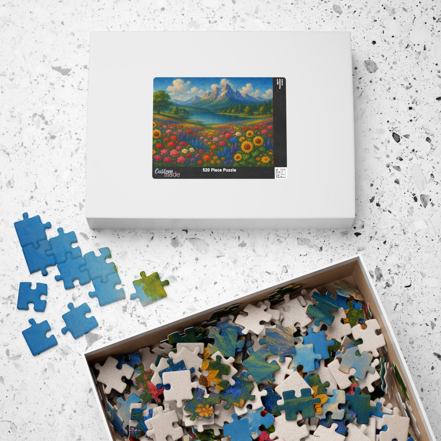 Mountain Meadow Flower Field Puzzle | Scenic Landscape Jigsaw