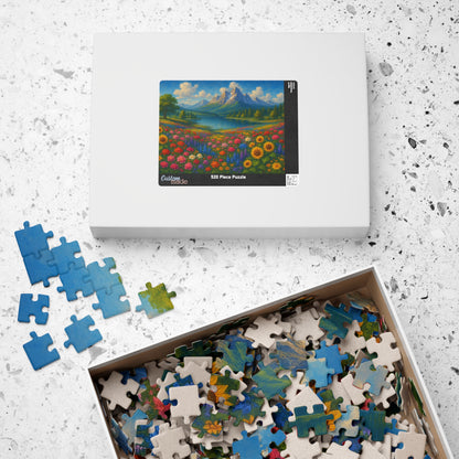 Mountain Meadow Flower Field Puzzle | Scenic Landscape Jigsaw