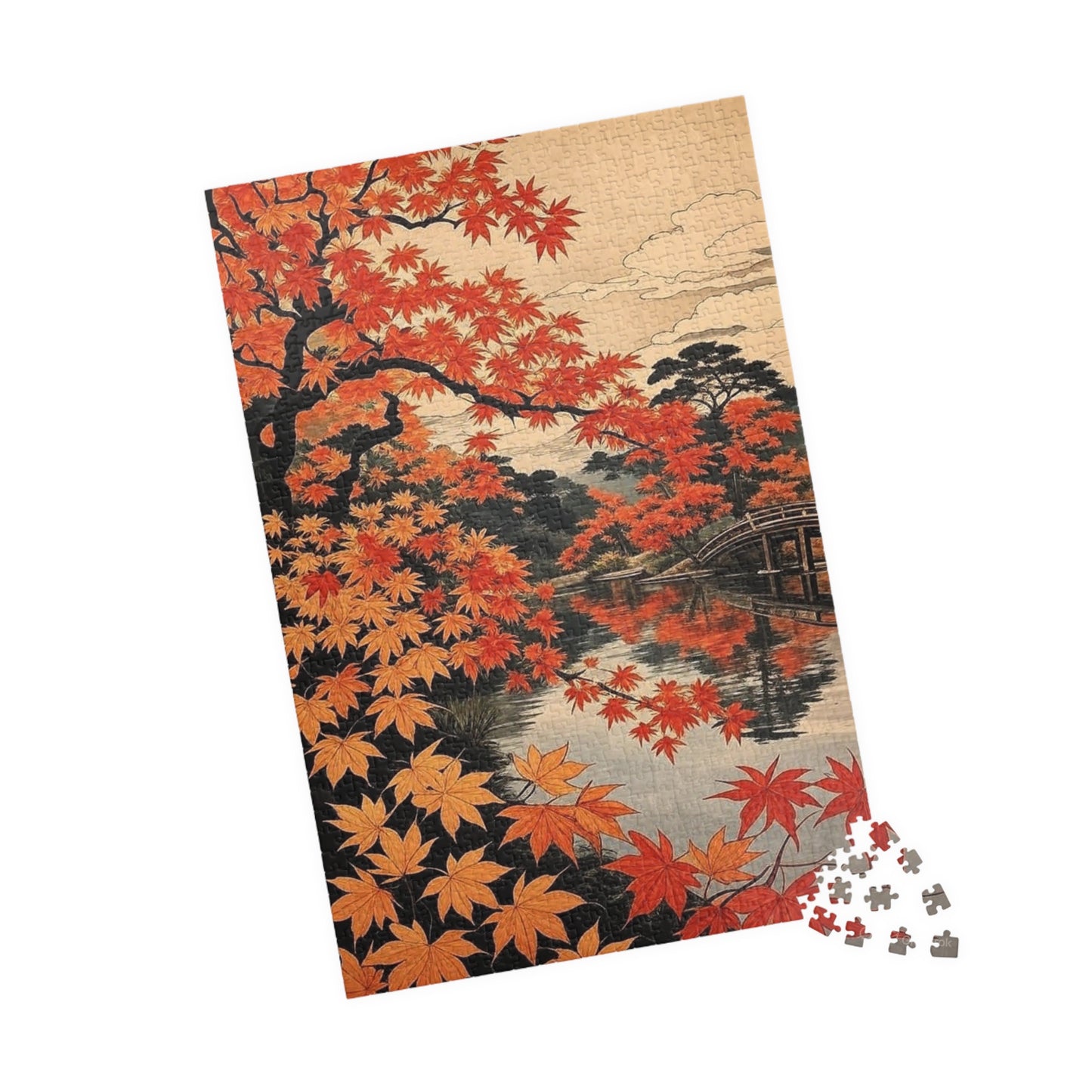 Autumn Maple Reflection Puzzle | Japanese Landscape Jigsaw