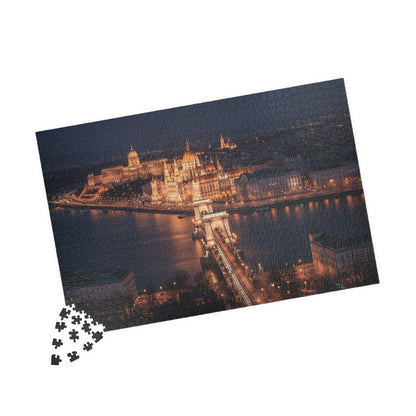 Night Cityscape Puzzle | Budapest Chain Bridge at Night 110 1014 Piece Options
