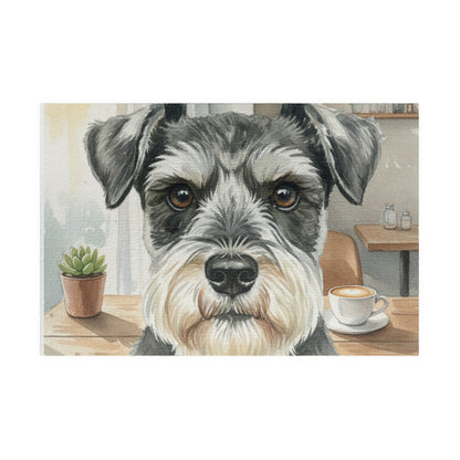 Schnauzer Face Puzzle 520 Piece | Dog Jigsaw Puzzle, Café Background