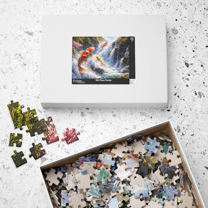 Koi Waterfall Jigsaw Puzzle | Ascending Koi  252 - 1014 pcs