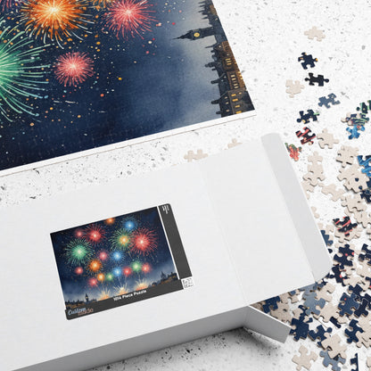 Fireworks Over City Night Puzzle | 1014 Piece Jigsaw