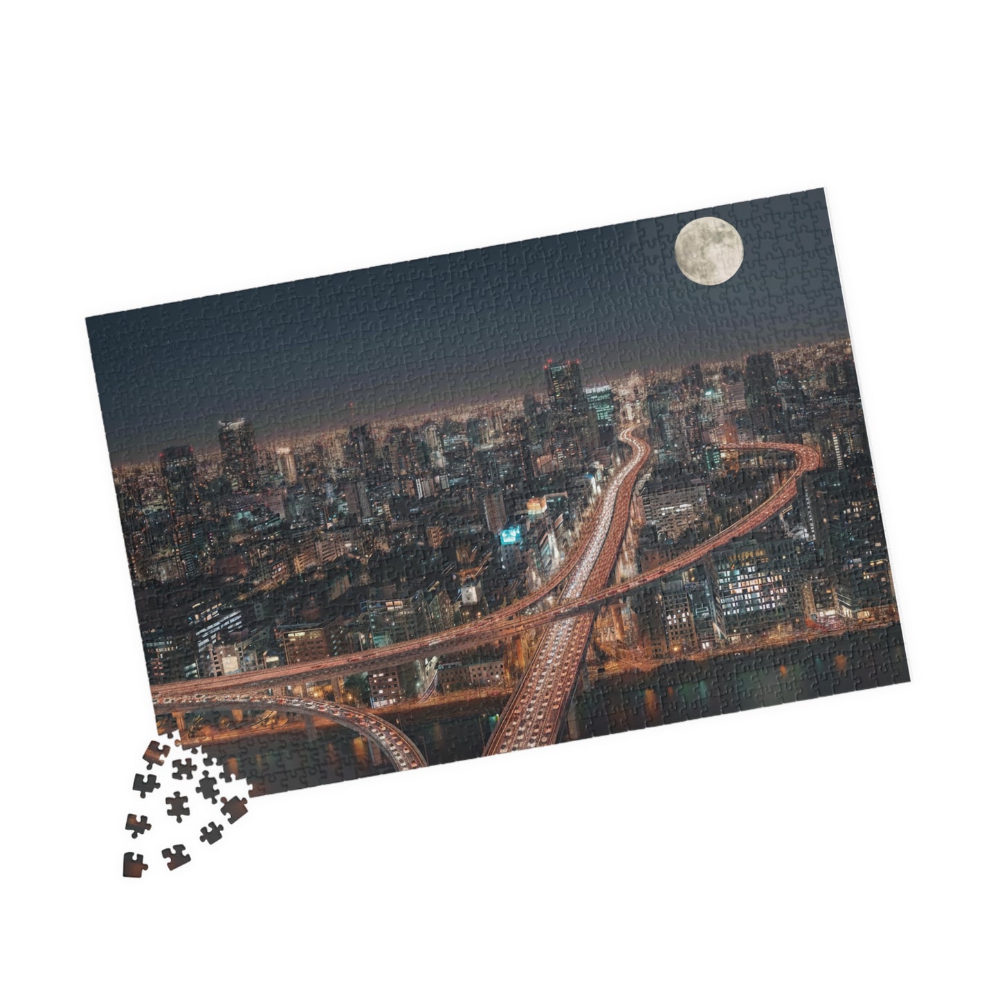 City Night Skyline Puzzle 252-piece | Moonlit Urban Jigsaw