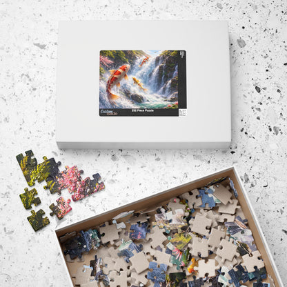 Koi Waterfall Jigsaw Puzzle | Ascending Koi  252 - 1014 pcs