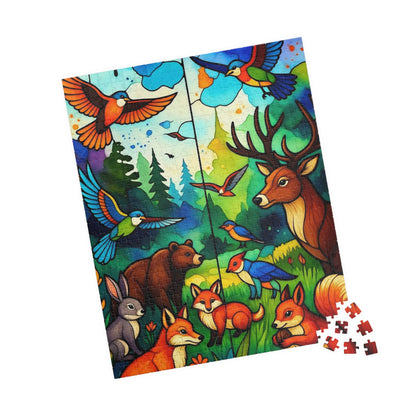 Woodland Animals Illustration Puzzle 520-Piece | Deer Foxes Birds Bear