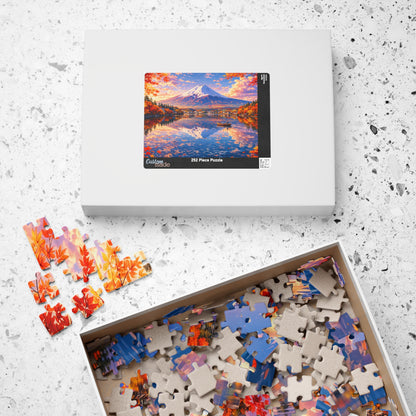 Mount Fuji Autumn Lake Puzzle  Anime-Style Japan Landscape Jigsaw (252 ~ 1014 Pieces)