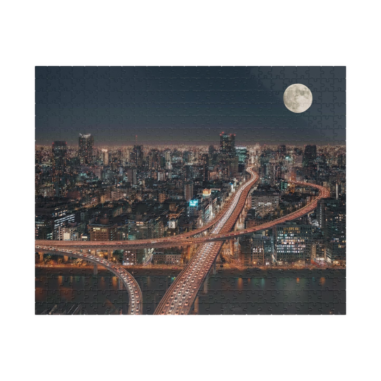 City Night Skyline Puzzle 252-piece | Moonlit Urban Jigsaw
