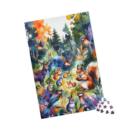 Woodland Animals Puzzle 520-piece | Squirrel, Deer, Birds Nature Scene