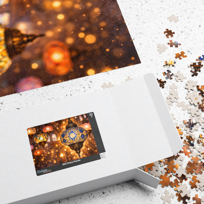 Golden Glow of Turkish Mosaic Lanterns | Exotic Light & Color Jigsaw Puzzle