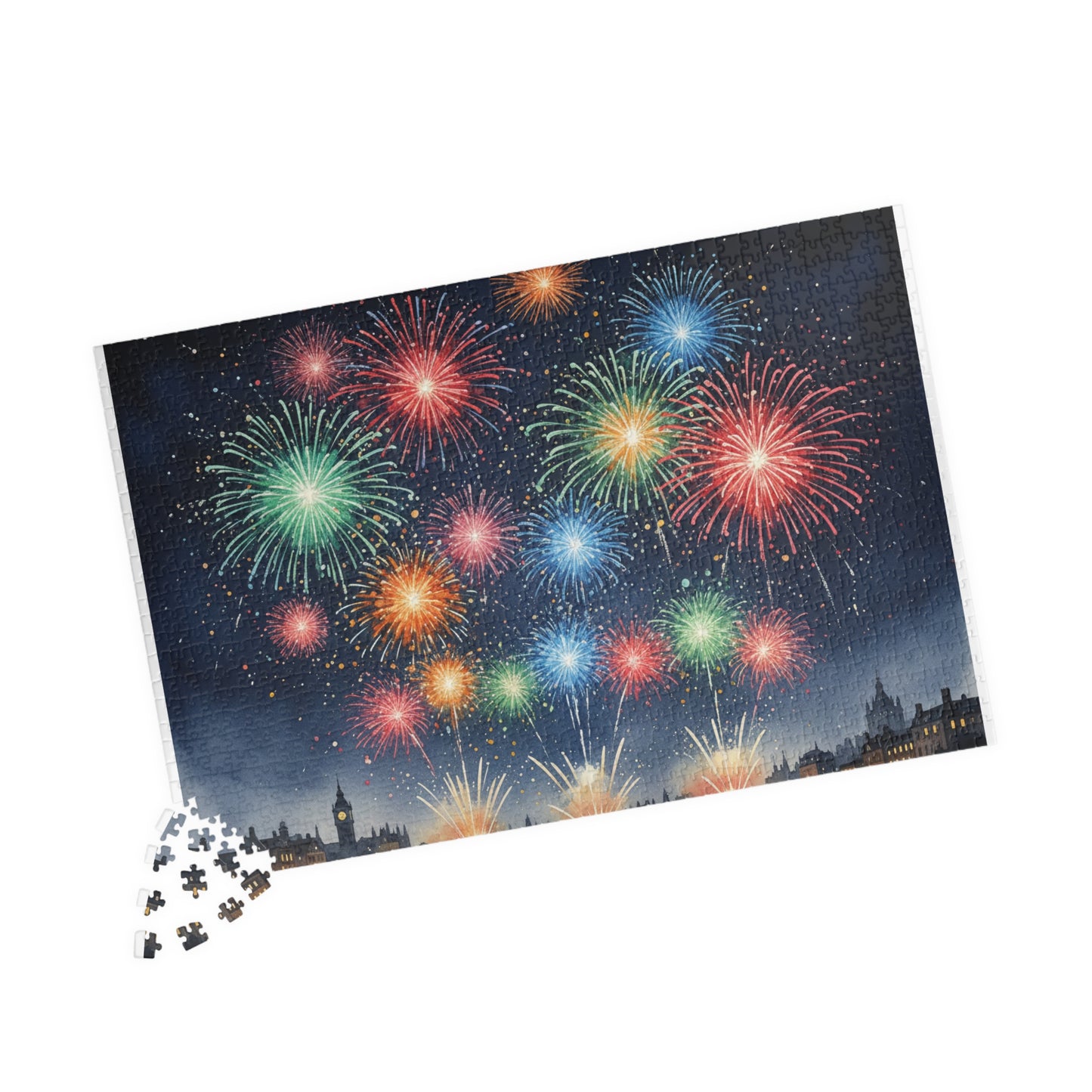 Fireworks Over City Night Puzzle | 1014 Piece Jigsaw