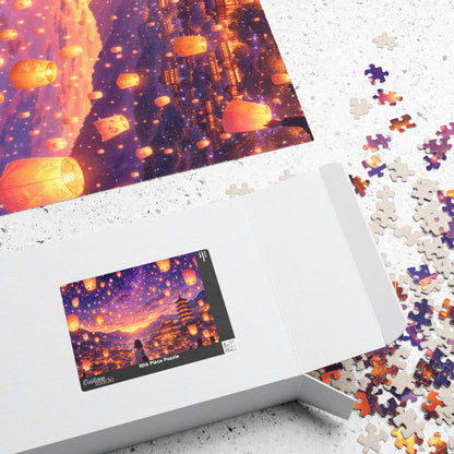 Taiwan Lantern Festival Dreamscape Puzzle | Anime Fantasy Sky Lantern Night