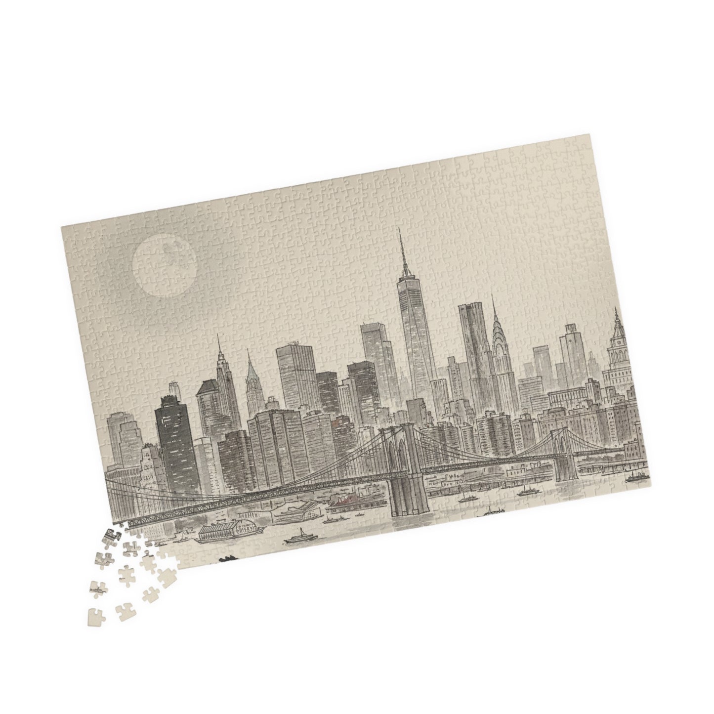 Vintage NYC Skyline Puzzle | Manhattan Cityscape Jigsaw