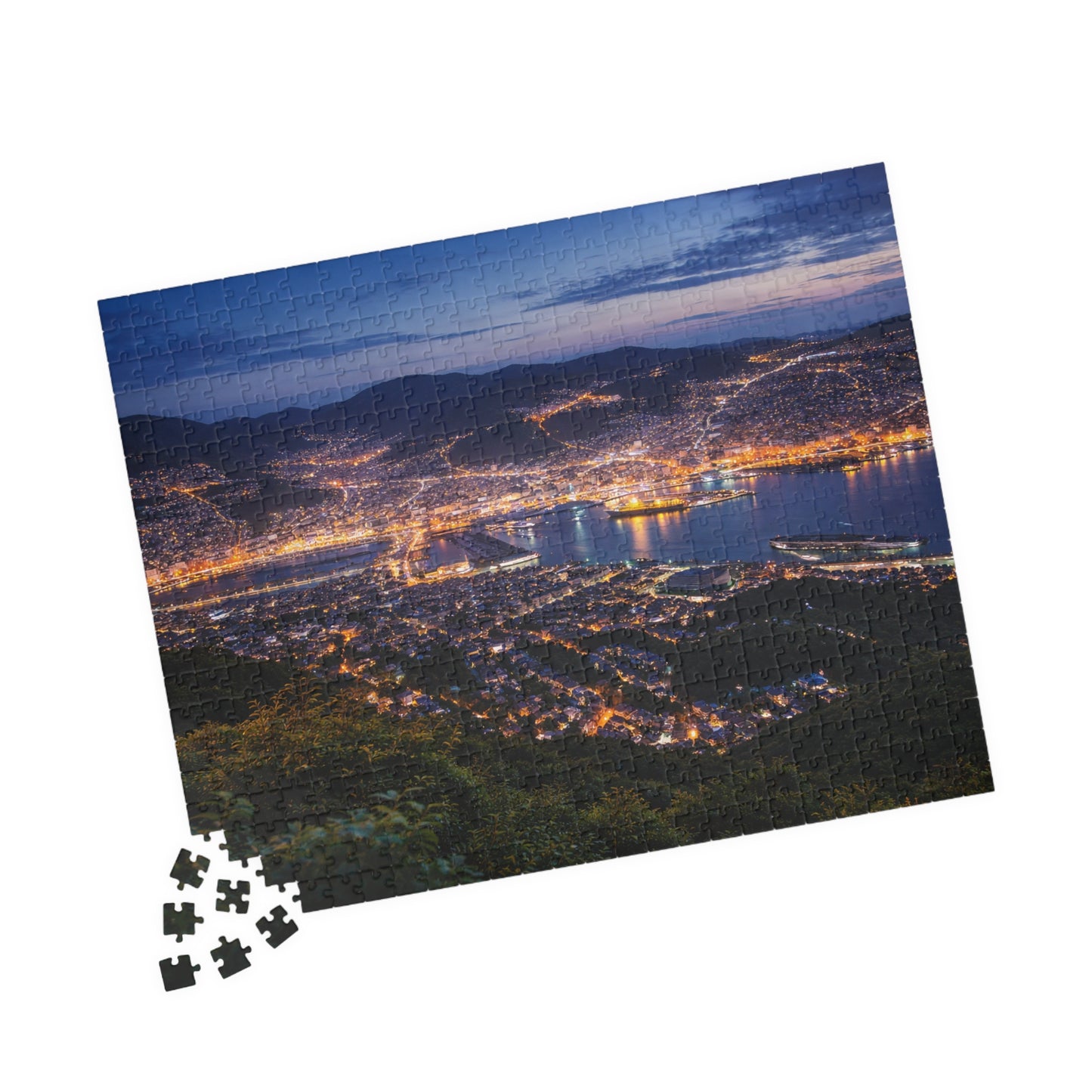 Nagasaki Night View Puzzle | Panoramic Harbor Lights Cityscape Jigsaw