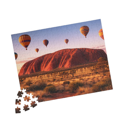Sunrise Balloons over Uluru | Iconic Outback Landscape Jigsaw Puzzle
