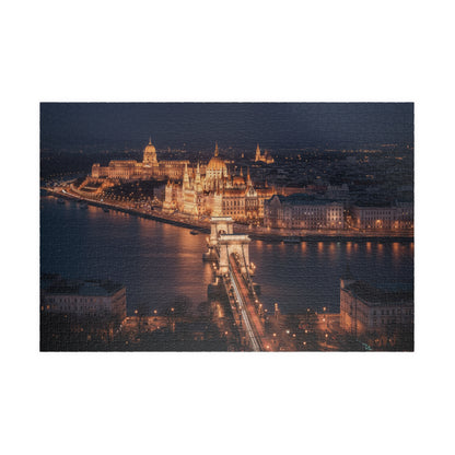 Night Cityscape Puzzle | Budapest Chain Bridge at Night 110 1014 Piece Options