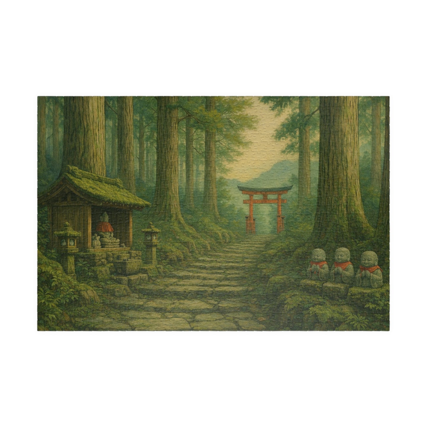 Forest Shrine Path Puzzle | Scenic Japanese Torii Puzzle 520/1014-piece
