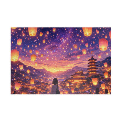 Taiwan Lantern Festival Dreamscape Puzzle | Anime Fantasy Sky Lantern Night
