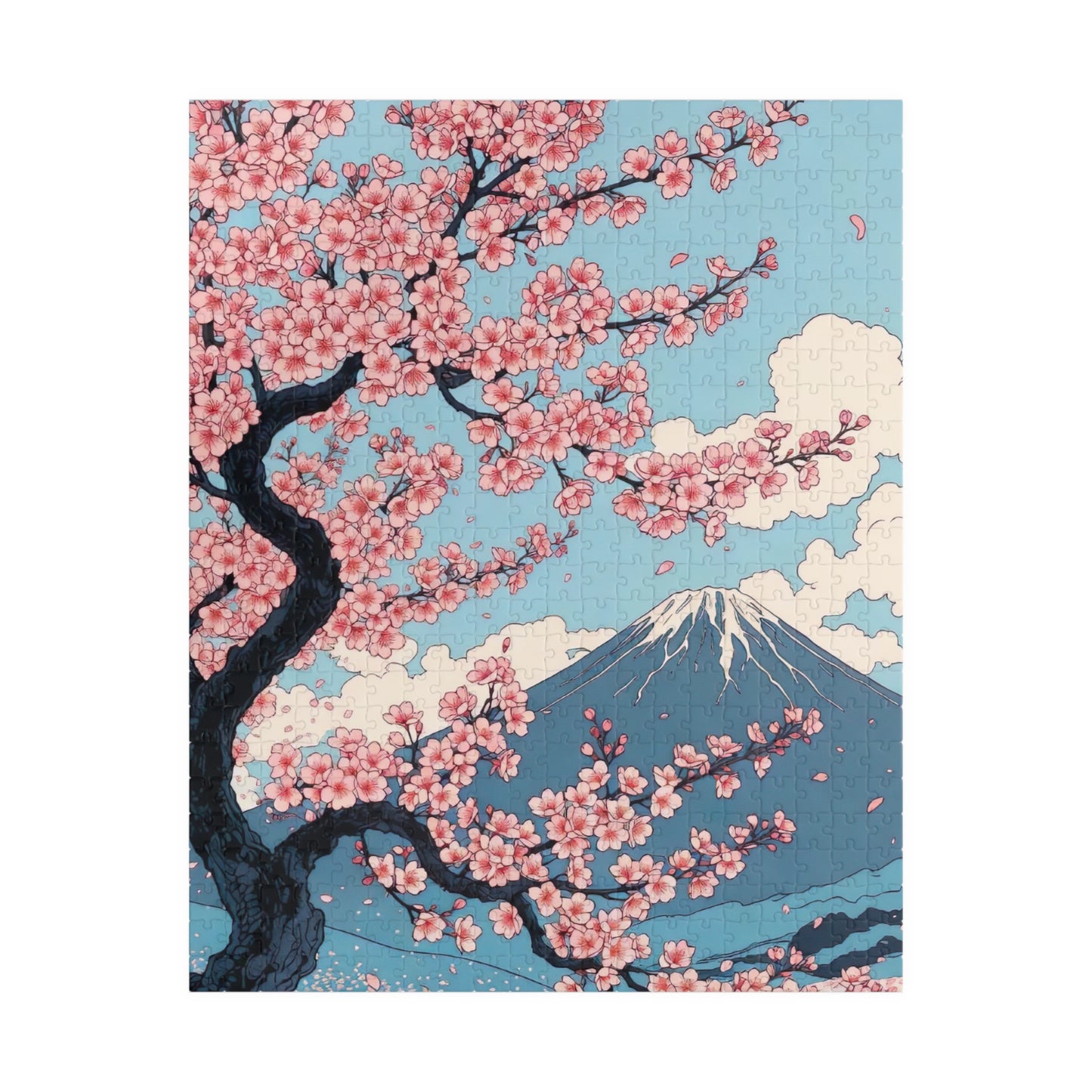 Cherry Blossom Mount Fuji Puzzle | Scenic Japanese Ukiyo-e Jigsaw