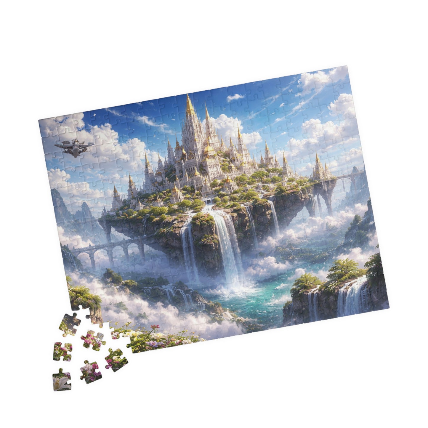 Floating Castle Waterfall Fantasy Jigsaw Puzzle (252-1014 pcs)