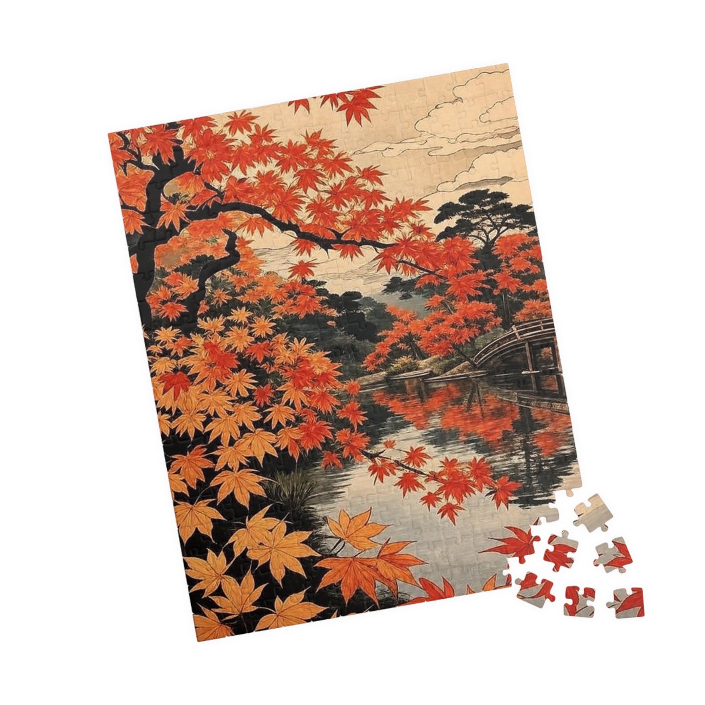 Autumn Maple Reflection Puzzle | Japanese Landscape Jigsaw