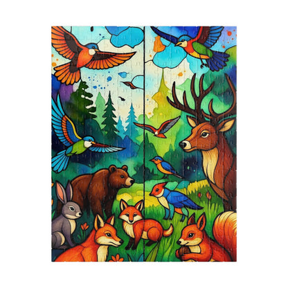 Woodland Animals Illustration Puzzle 520-Piece | Deer Foxes Birds Bear