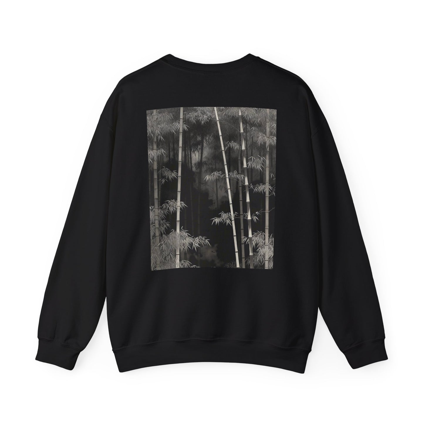 Bamboo Grove Crewneck Sweatshirt | Black Ink Bamboo Print