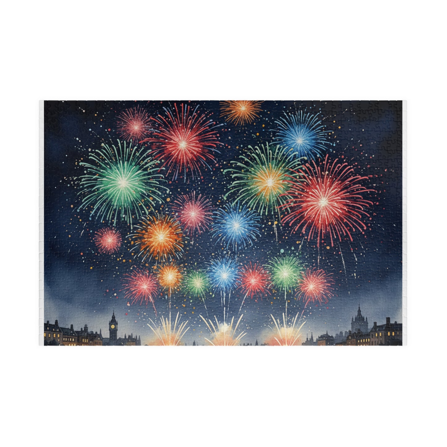 Fireworks Over City Night Puzzle | 1014 Piece Jigsaw