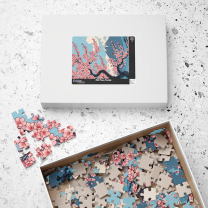 Cherry Blossom Mount Fuji Puzzle | Scenic Japanese Ukiyo-e Jigsaw