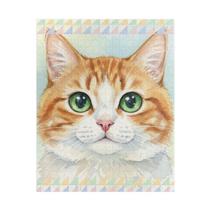 Green-Eyed Ginger Cat Puzzle | 520- or 1014-Piece Jigsaw