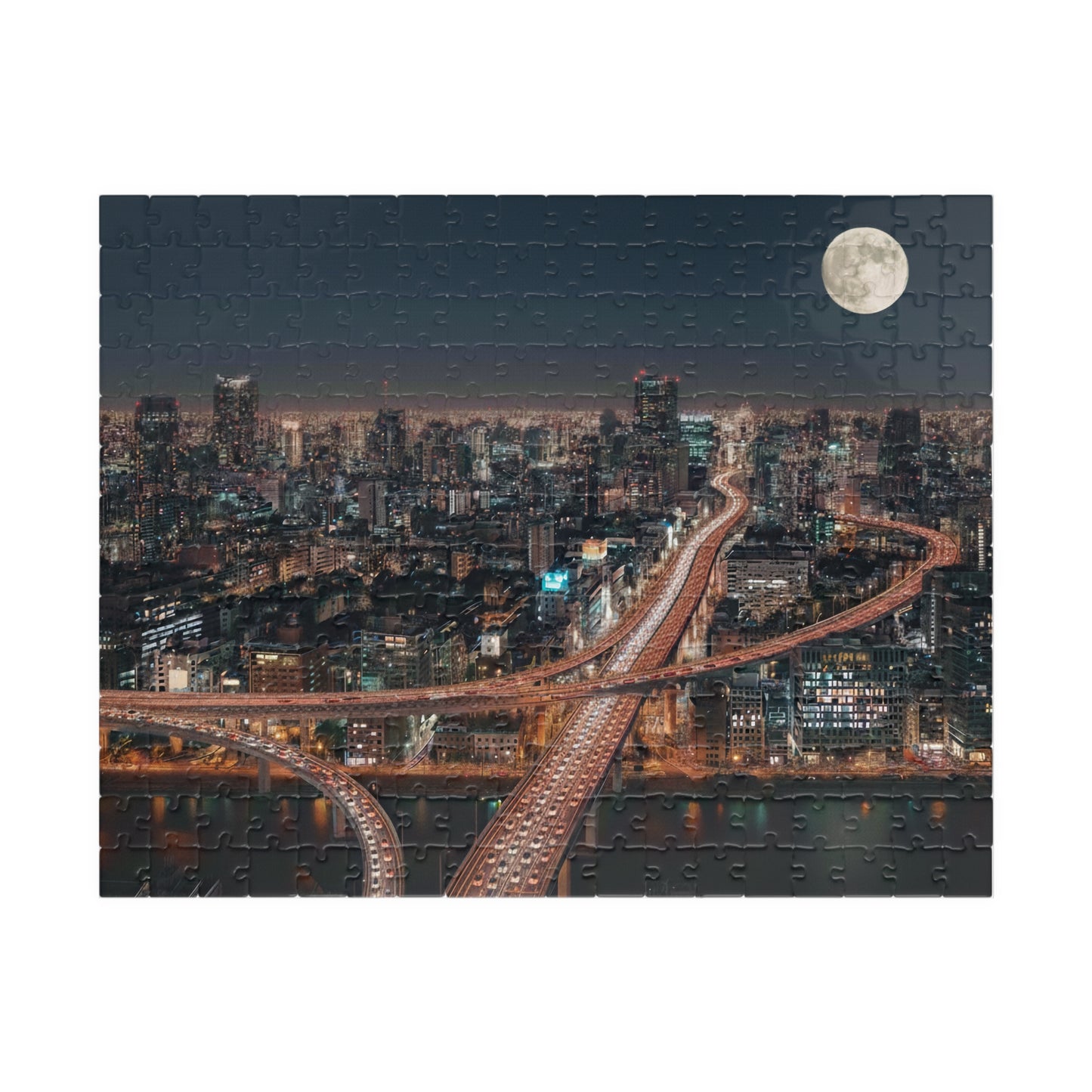 City Night Skyline Puzzle 252-piece | Moonlit Urban Jigsaw