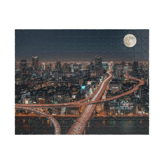 City Night Skyline Puzzle 252-piece | Moonlit Urban Jigsaw