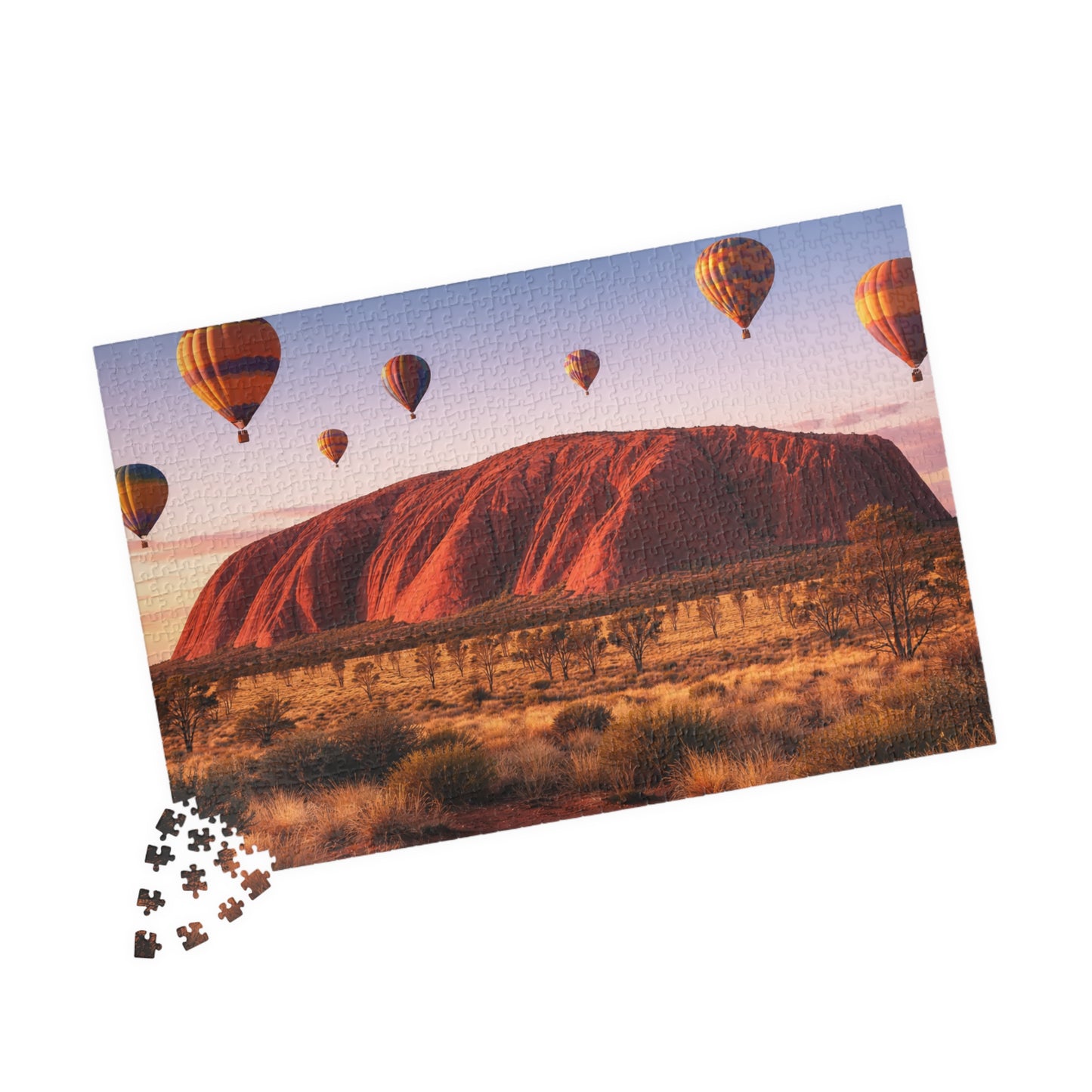 Sunrise Balloons over Uluru | Iconic Outback Landscape Jigsaw Puzzle